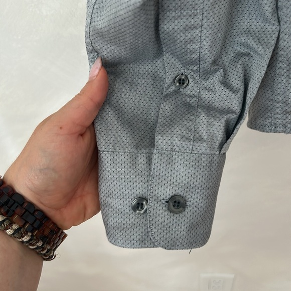 Tiger of Sweden button down shirt Steel 8 grey dot cotton size 41 medium - Picture 5 of 7